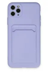 Newface Apple İphone 11 Pro Max Kılıf Kelvin Kartvizitli Silikon - Lila