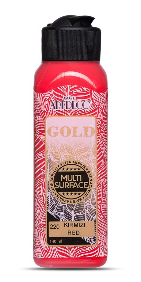 Gold Multi Surface Saten Akrilik Boya - 140ml - 220 Kırmızı