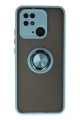 Newface Xiaomi Redmi 10c Kılıf Montreal Yüzüklü Silikon Kapak - Buz Mavi