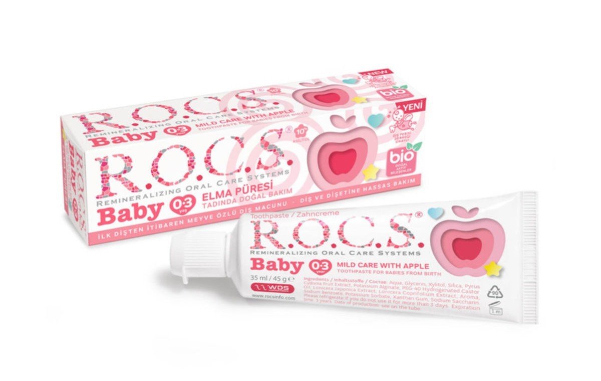 ROCS Baby Elma Püresi Tadında Diş Macunu 45g (0-3Yaş)