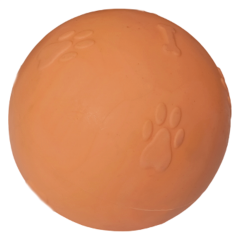 Pati Desenli Termoplastik Sert Köpek Oyun Topu 8 cm Large Turuncu