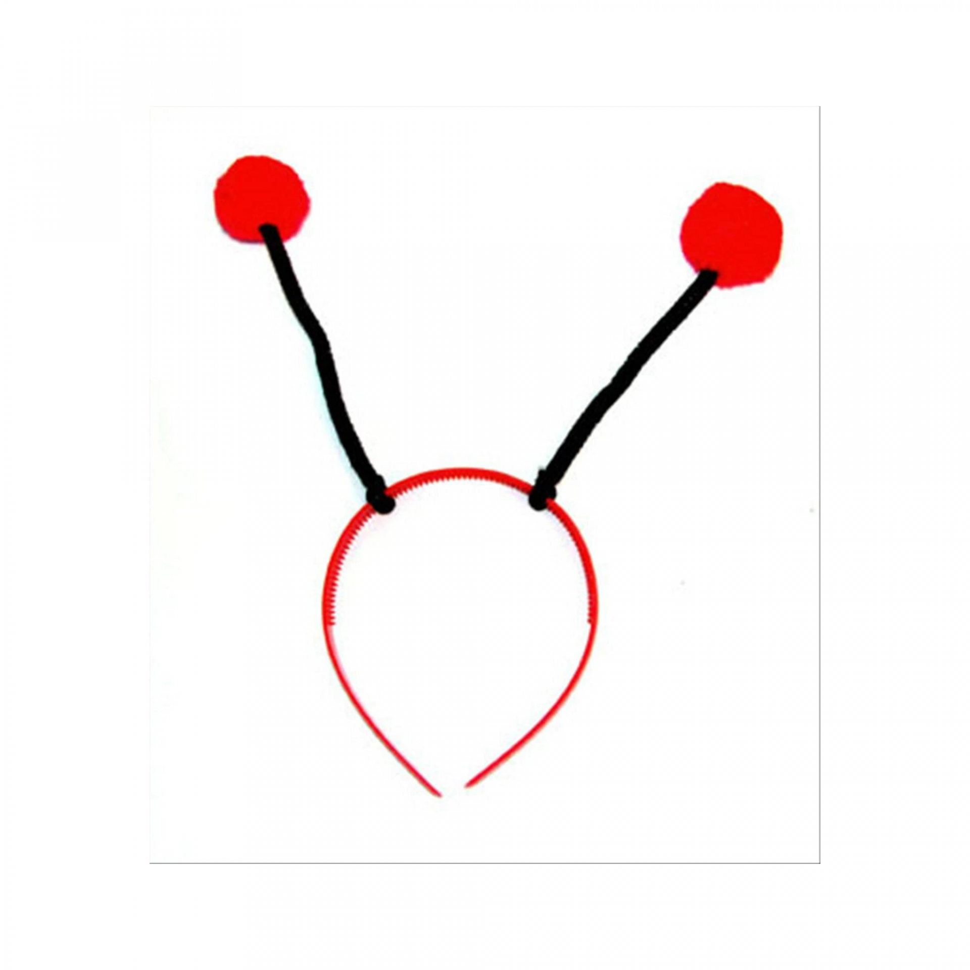 Kırmızı Ponponlu Gösteriler İçin Plastik Uğur Böceği Tacı