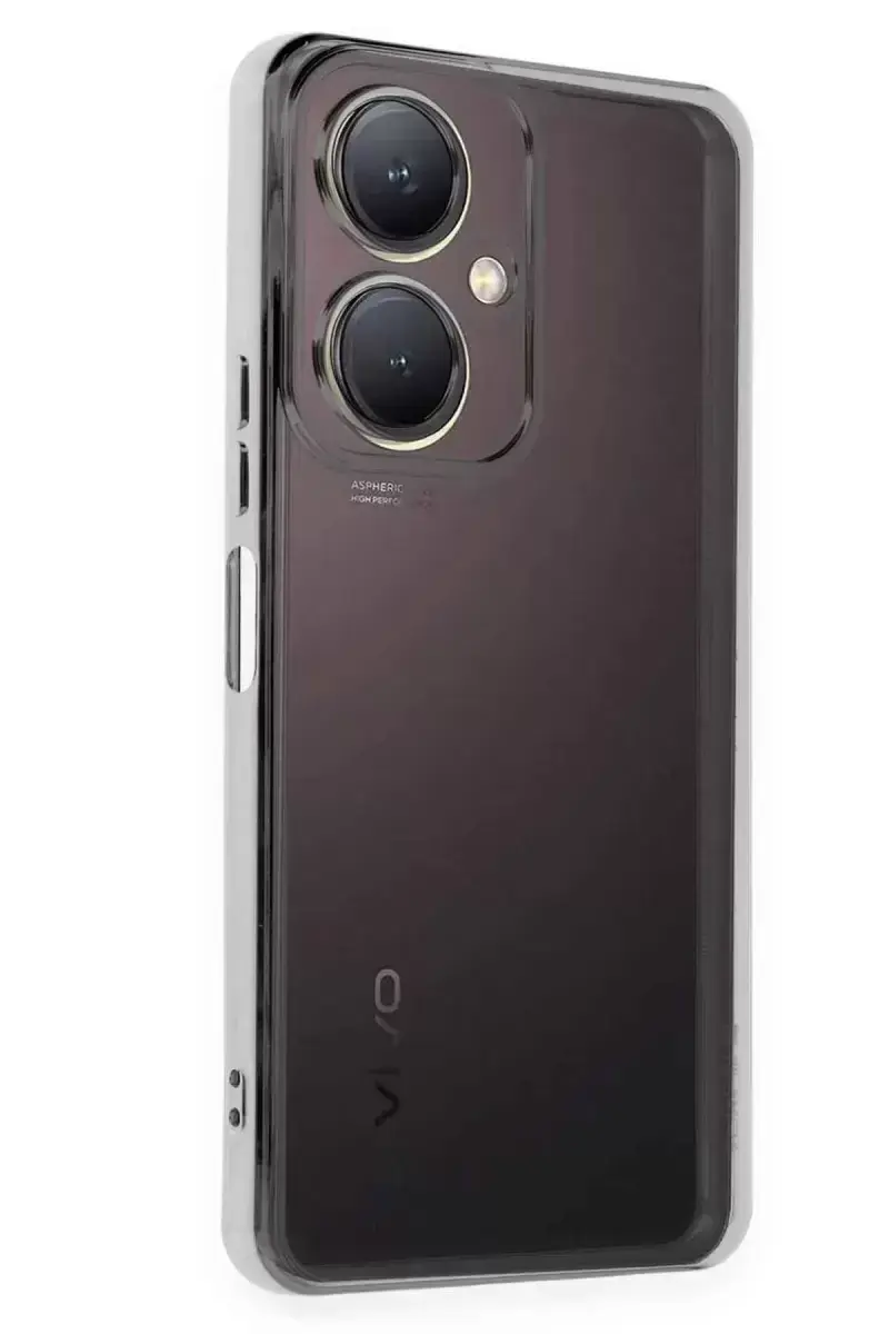 Newface Vivo Y27 Kılıf Razer Lensli Silikon - Gümüş