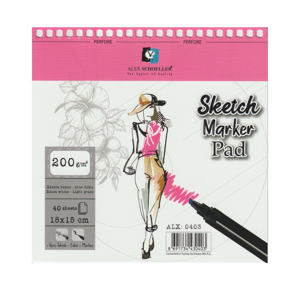 Spiralli Sketch Marker Pad 200gr 15x15cm 40 Yaprak