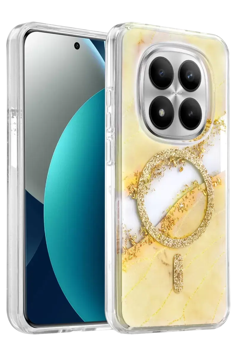 Onegif Xiaomi Redmi Note 15 Pro 4g Lotus Simli Magsafe Kapak - Gümüş