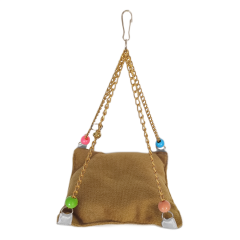 Markapet Zincirli Yataklı Kuş Hamağı Hardal Renkte