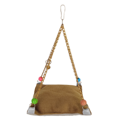 Markapet Zincirli Yataklı Kuş Hamağı Hardal Renkte