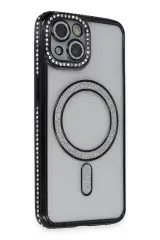 Newface İphone 13 Kılıf Joke Simli Magneticsafe Kılıf - Siyah