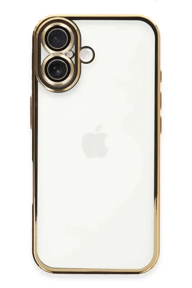 Newface İphone 16 Plus Kılıf Razer Lensli Silikon - Gold