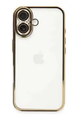 Newface İphone 16 Plus Kılıf Razer Lensli Silikon - Gold