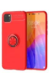 Newface Huawei Y5p Kılıf Range Yüzüklü Silikon - Kırmızı