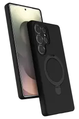 Newface Samsung Galaxy S24 Ultra Regal Magsafe Standlı Kapak - Siyah