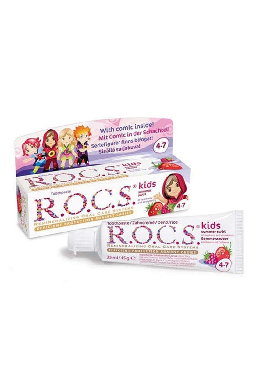 ROCS Kids Yaz Esintisi Ahududu& Çilek Diş Macunu 45g (4-7 yaş)