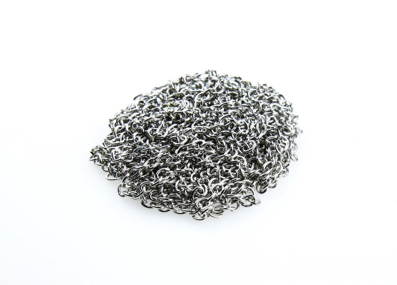 Gümüş Metal Zincir Çapraz 3x4mm - 3 metre