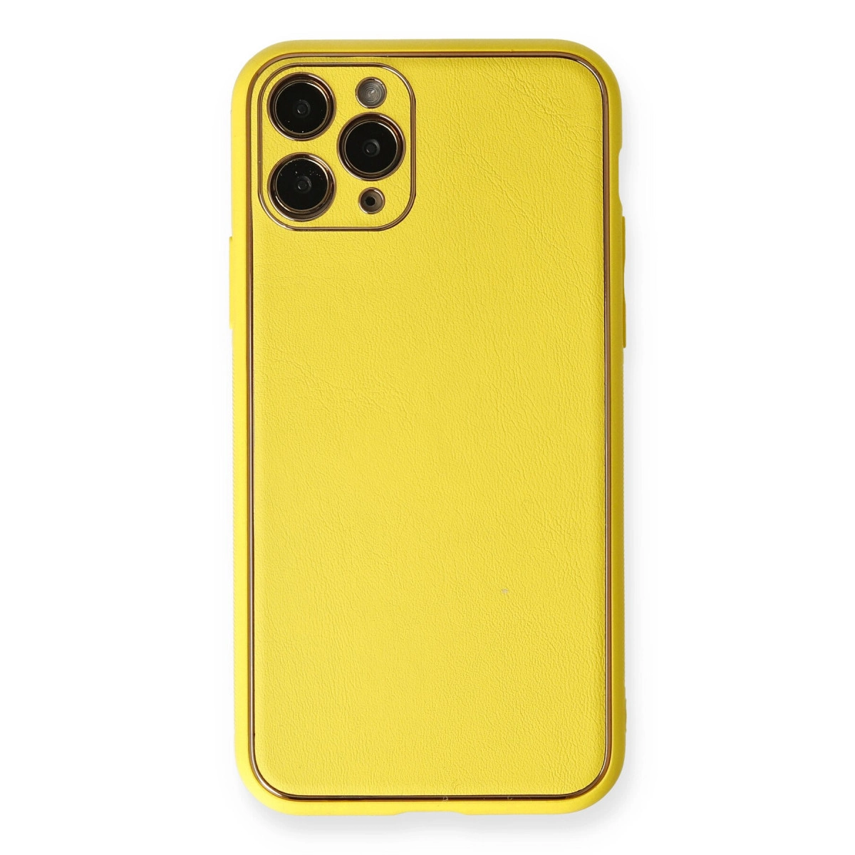 İphone 11 Pro Kılıf Coco Deri Silikon Kapak - Sarı