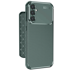 Samsung Galaxy A56 Kılıf Auto Focus Karbon Kapak - Koyu Yeşil