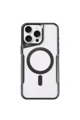 Newface İphone 14 Pro Max Kılıf Boyi Magsafe Silikon Kapak - Siyah