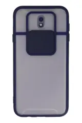 Newface Samsung Galaxy J7 Pro / J730 Kılıf Palm Buzlu Kamera Sürgülü Silikon - Lacivert