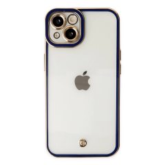 İphone 14 Plus Kılıf Liva Lens Silikon - Mavi
