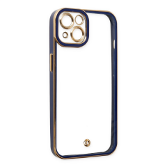 İphone 14 Plus Kılıf Liva Lens Silikon - Mavi