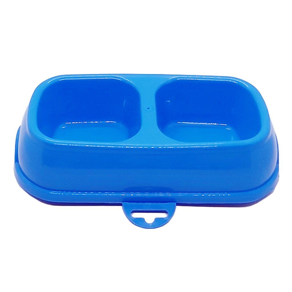 Markapet İkili Plastik Mama Ve Su Kabı 200 + 200 Ml Mavi