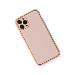 İphone 11 Pro Kılıf Coco Deri Silikon Kapak - Pembe