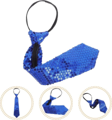 Mavi Pul Payetli Işıltılı Parti Kravatı 33 Cm