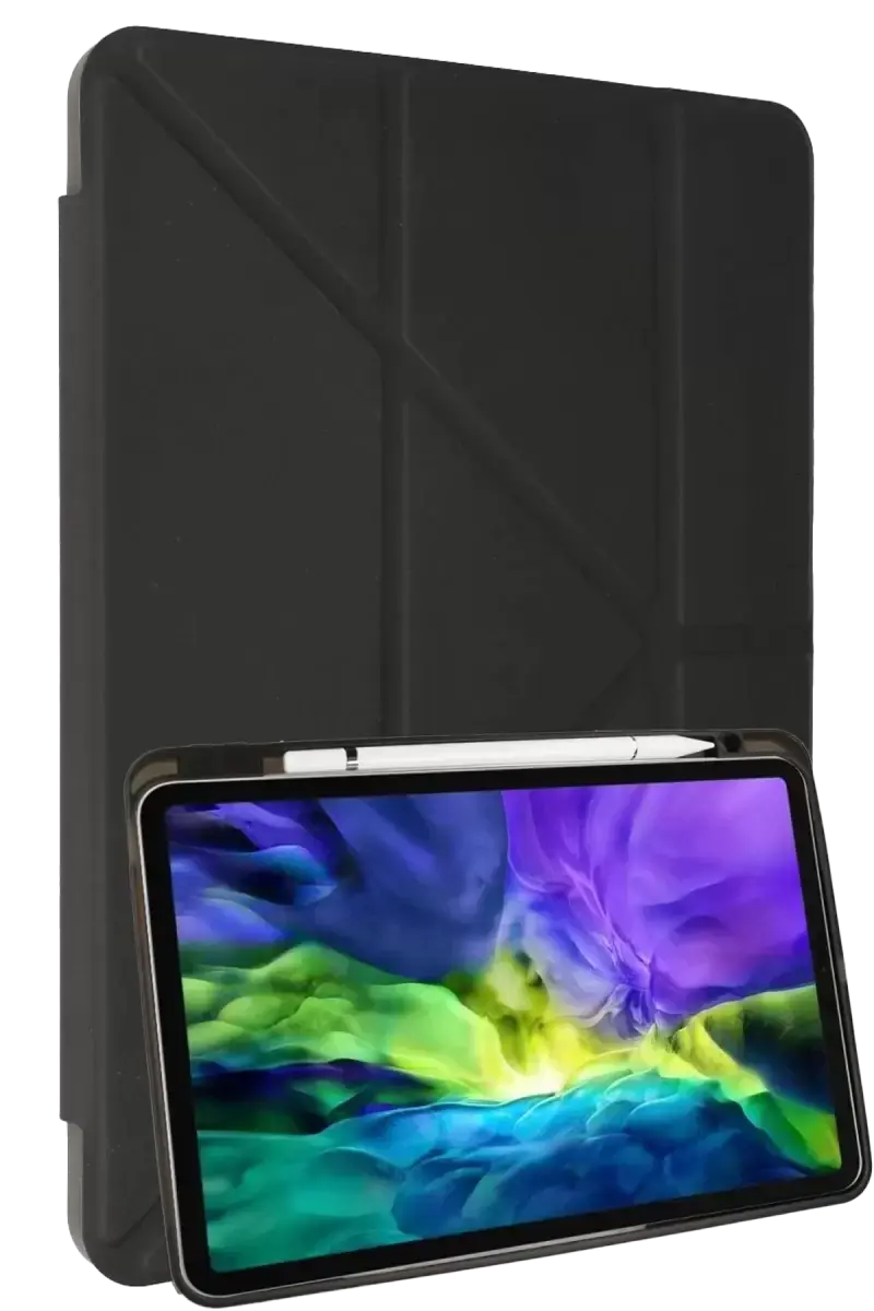 Newface Apple İpad 10.2 (8.nesil) Kılıf Kalemlikli Mars Tablet Kılıfı - Koyu Gri