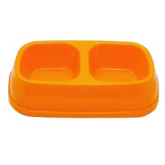 Markapet İkili Plastik Mama Ve Su Kabı 200 + 200 Ml Turuncu
