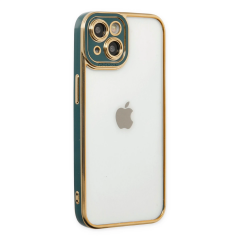 İphone 14 Plus Kılıf Liva Lens Silikon - Yeşil