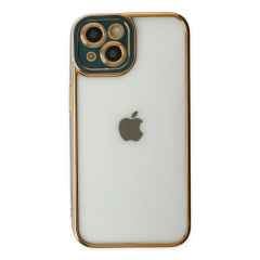 İphone 14 Plus Kılıf Liva Lens Silikon - Yeşil