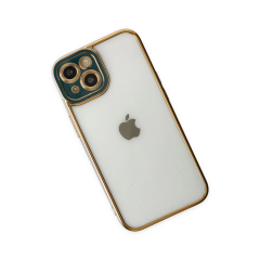 İphone 14 Plus Kılıf Liva Lens Silikon - Yeşil