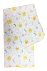 AyBaby AY238 Kroşeta Tek Katlı Bebek Müslin Battaniye 75x90 Cm - Sarı Galaksi