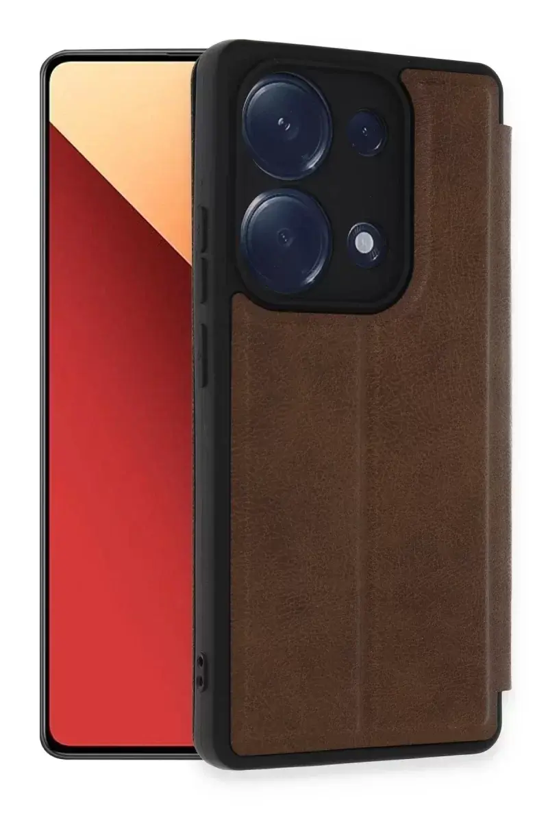 Newface Xiaomi Redmi Note 13 Pro 4g Kılıf Flip Cover - Taba