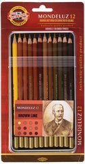 Mondeluz Aquarell Kalem Seti - Brown Line