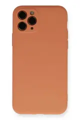Newface İphone 11 Pro Kılıf Nano İçi Kadife Silikon - Mat Turuncu