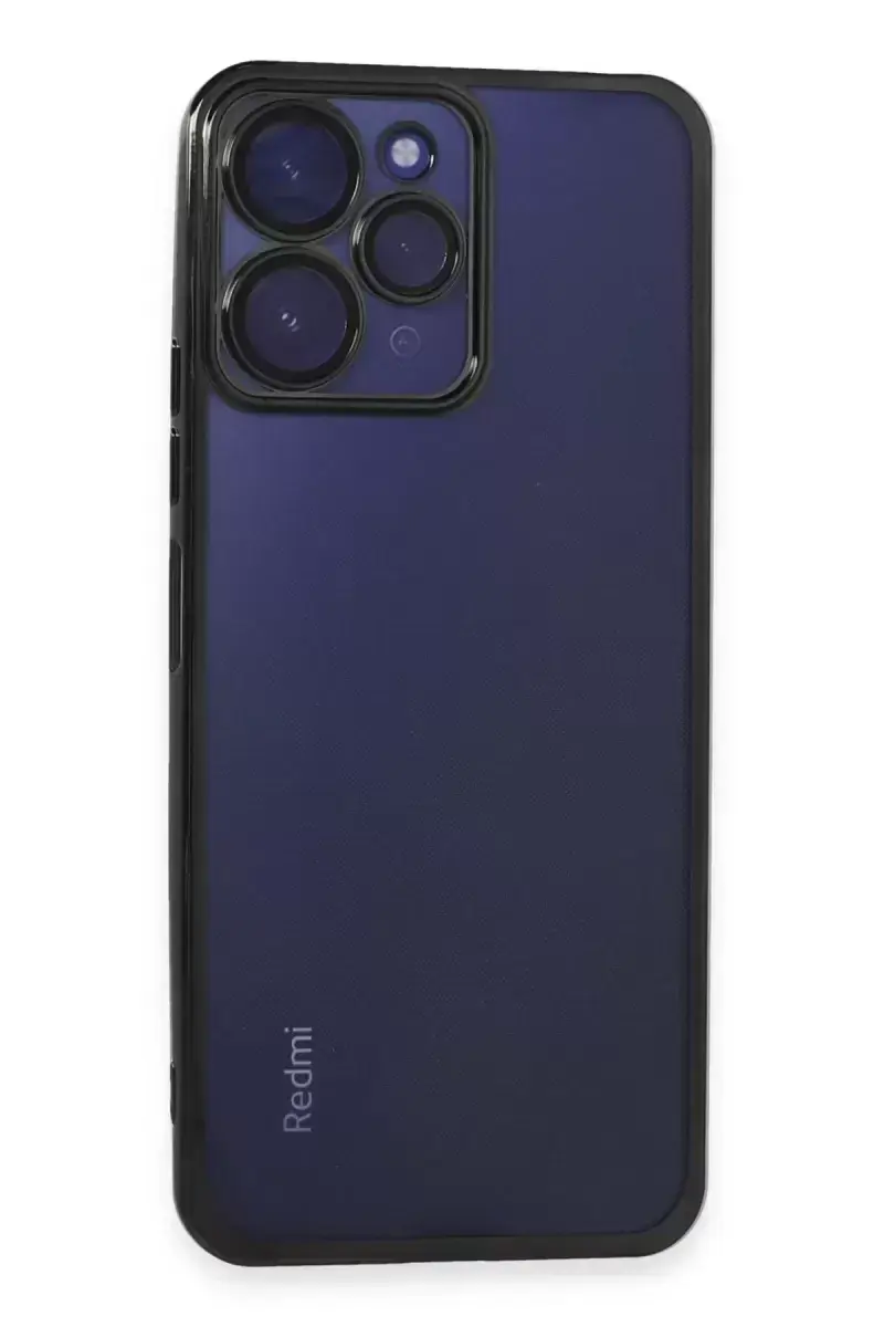 Newface Xiaomi Redmi 12 Kılıf Razer Lensli Silikon - Siyah