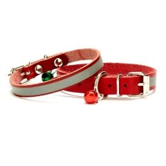 Reflektörlü Kedi ve Yavru Köpek Tasması 1 * 23 cm Kırmızı Medium