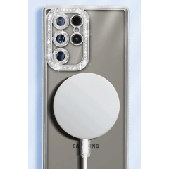 Samsung Galaxy S25 Ultra Kılıf Joke Simli Magneticsafe Kılıf - Mavi