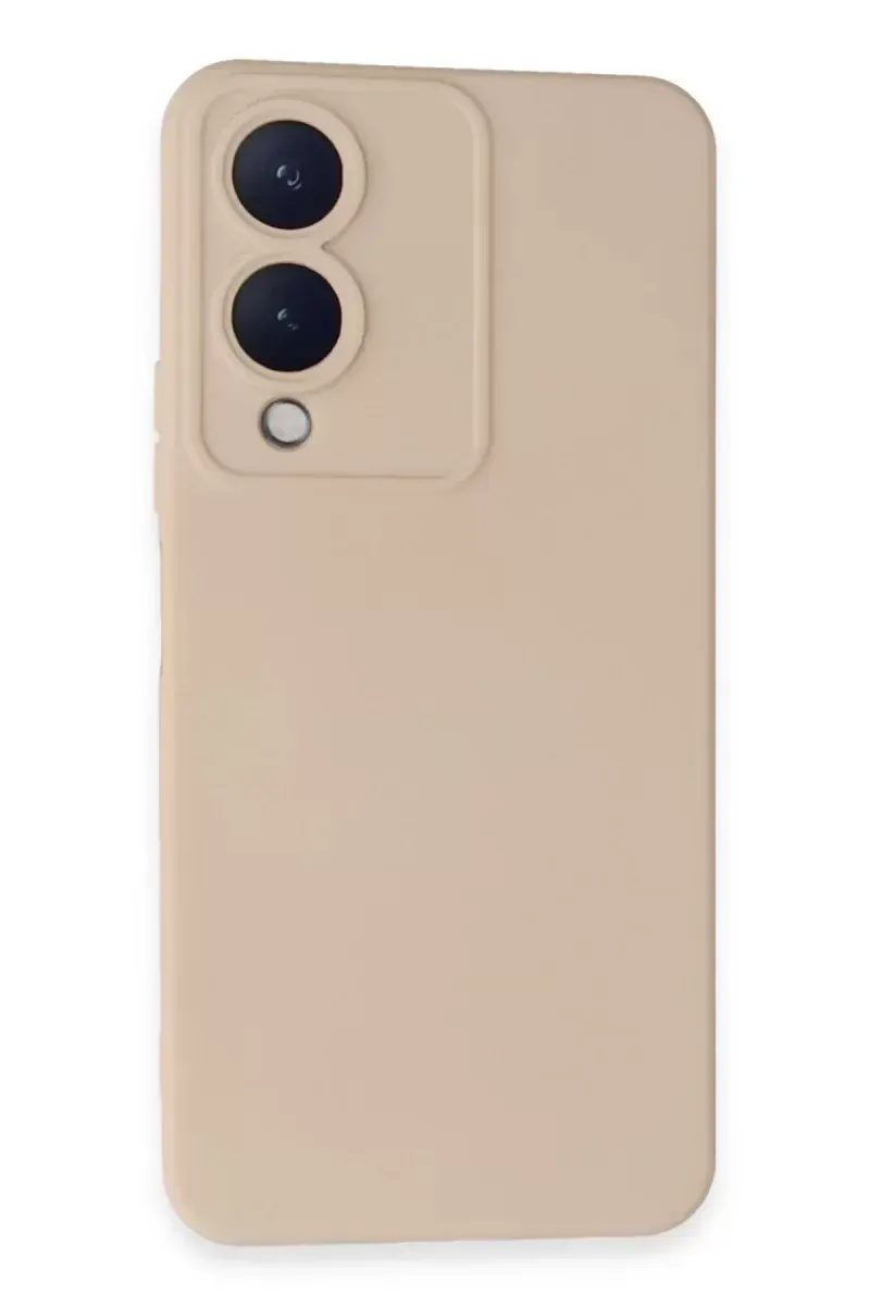 Newface Vivo Y17s Kılıf Nano İçi Kadife Silikon - Pudra