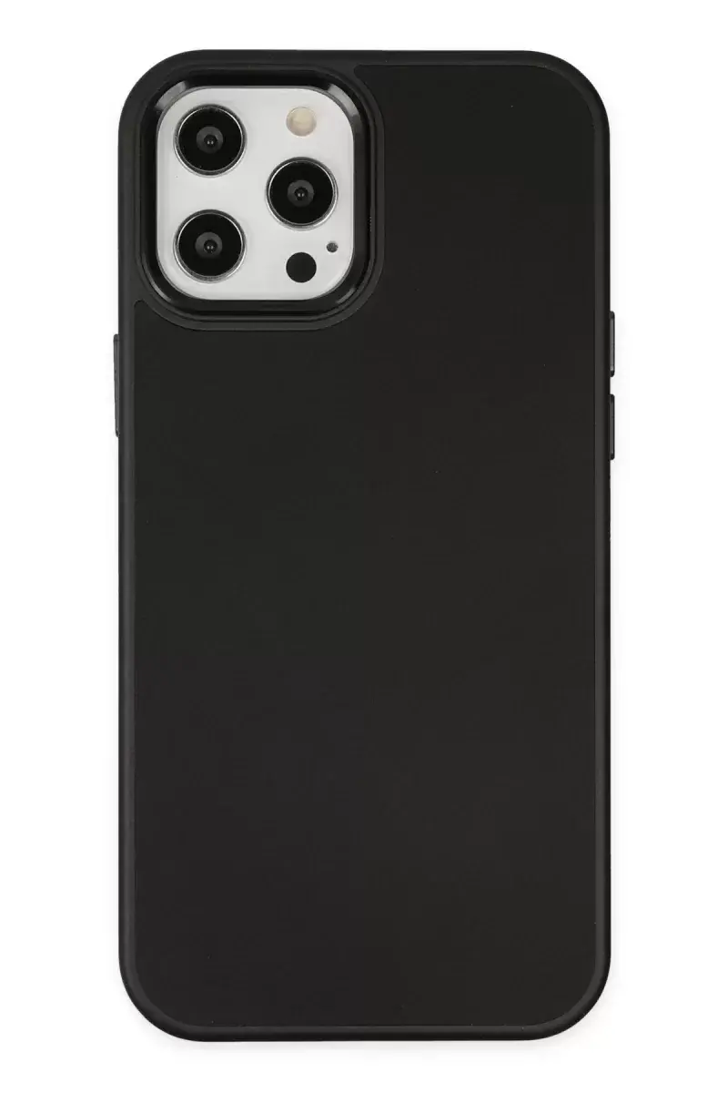 Newface İphone 12 Pro Max Kılıf Asya Deri Silikon - Siyah