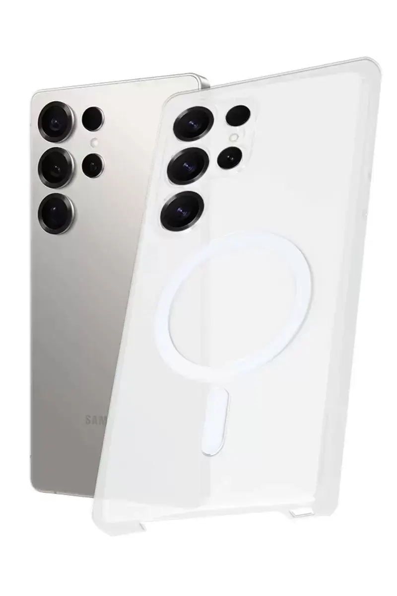 Newface Samsung Galaxy S25 Ultra Kılıf Pc Zara Magsafe Şeffaf Kılıf - Şeffaf
