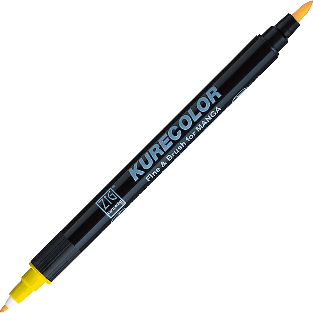 Kurecolor Fine&Brush For Manga Çift Taraflı Kalem N:104 Mid Yellow