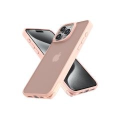 İphone 15 Pro Kılıf Elegant Kapak - Pudra