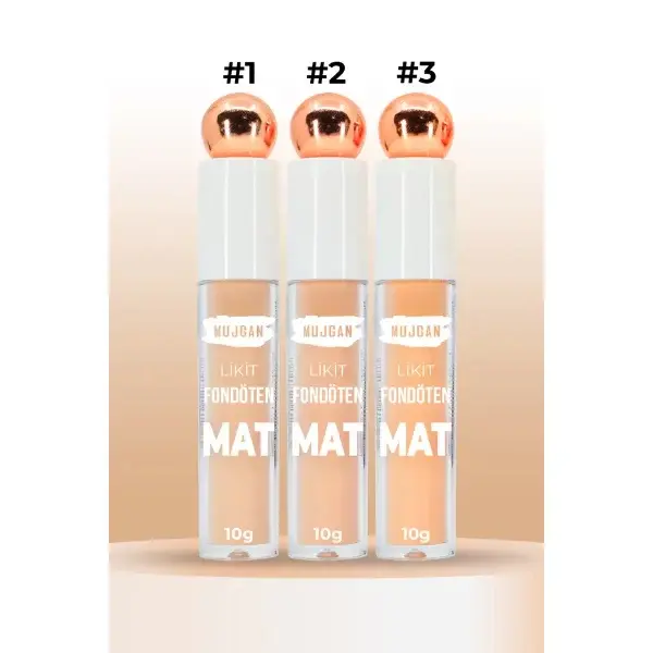 3'lü Mat Bitişli Likit Fondöten Seti