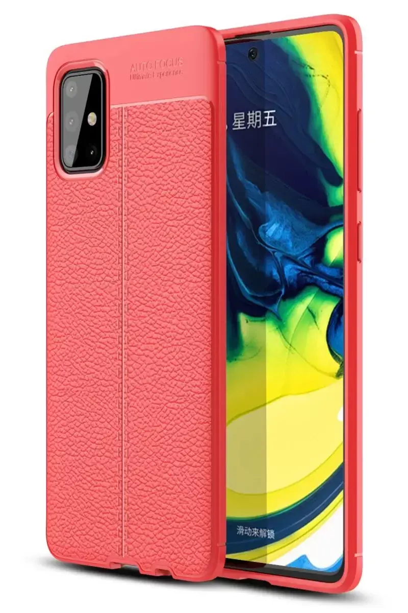 Newface Samsung Galaxy A71 Kılıf Auto Focus Kapak - Kırmızı