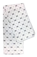 AyBaby Çok Amaçlı Müslin Bebek Battaniyesi 100x110 Cm - Gri Taç