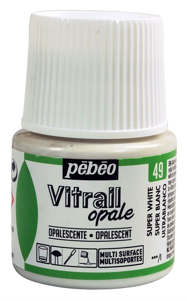 Vitrail Cam Boyası 45ml - 49 Super White (Opak)