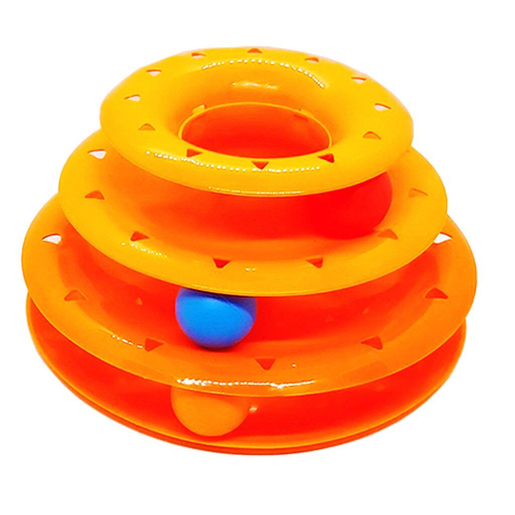 Pawia 3 Katlı Üçgen Kedi Oyuncağı 29 cm Turuncu