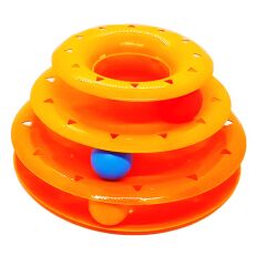 Pawia 3 Katlı Üçgen Kedi Oyuncağı 29 cm Turuncu